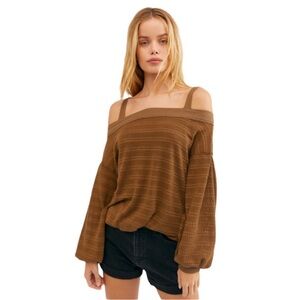 Free People Sistine Hacci Knit Cold Shoulder Pullover Size XS